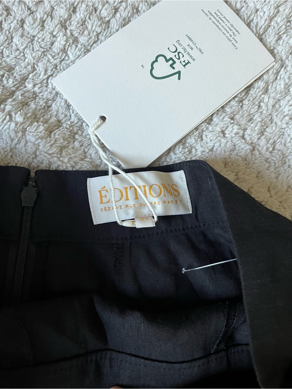 Sezane Black JUPE COURTE MERALIE linen blend twee academia Mini Pleated Skirt - Picture 7 of 13